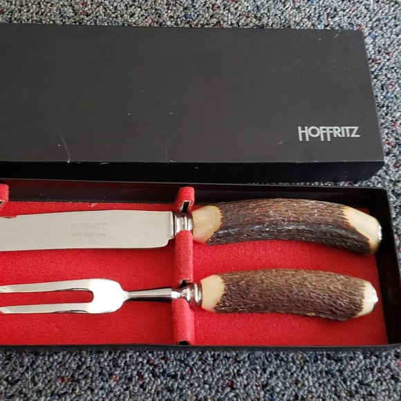Hoffritz Kitchen Hoffritz Genuine Stag Antler Handle Knife Fork Set